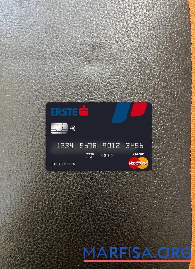 Realistic Austria Erste Group bank master card photolook front download for verification